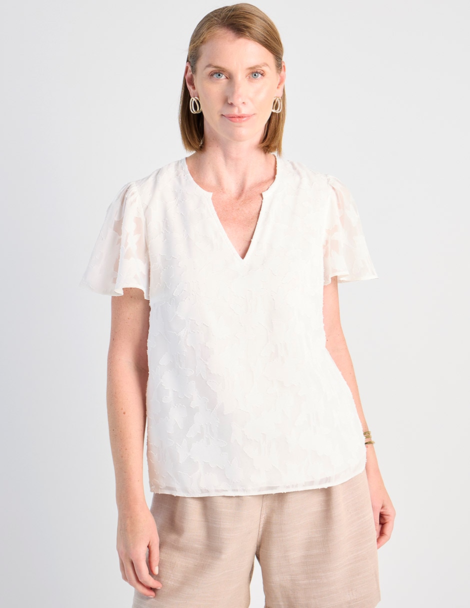 Blusa manga corta para mujer