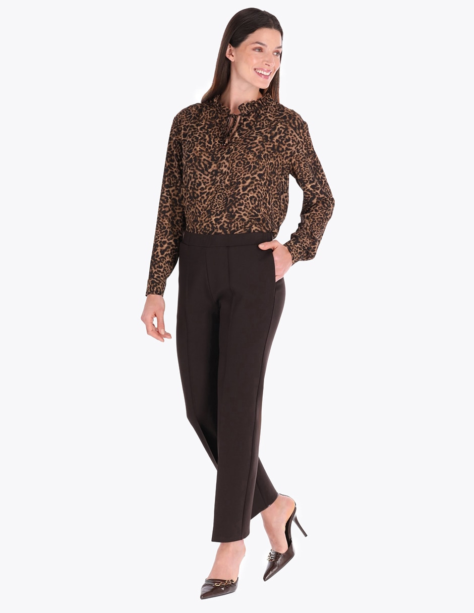 Pantalón de vestir slim para mujer 4
