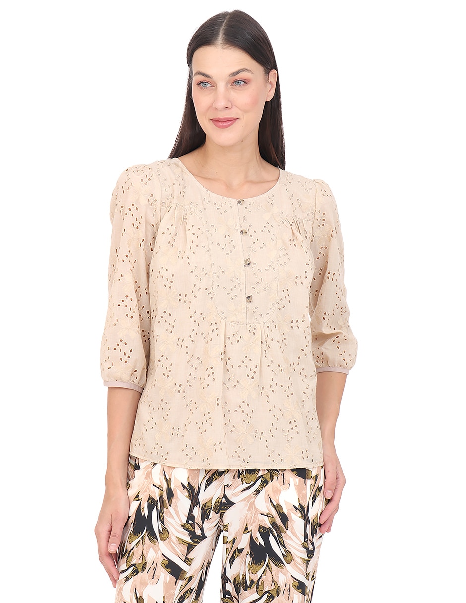 Blusa manga 3/4 para mujer