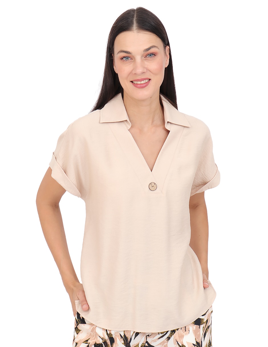 Blusa manga corta para mujer
