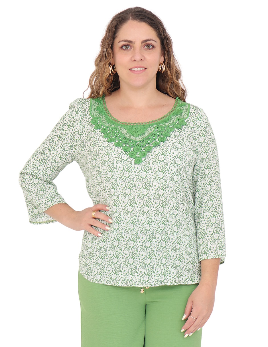 Blusa manga 3/4 para mujer