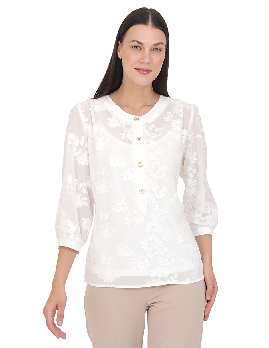 Blusa manga larga para mujer