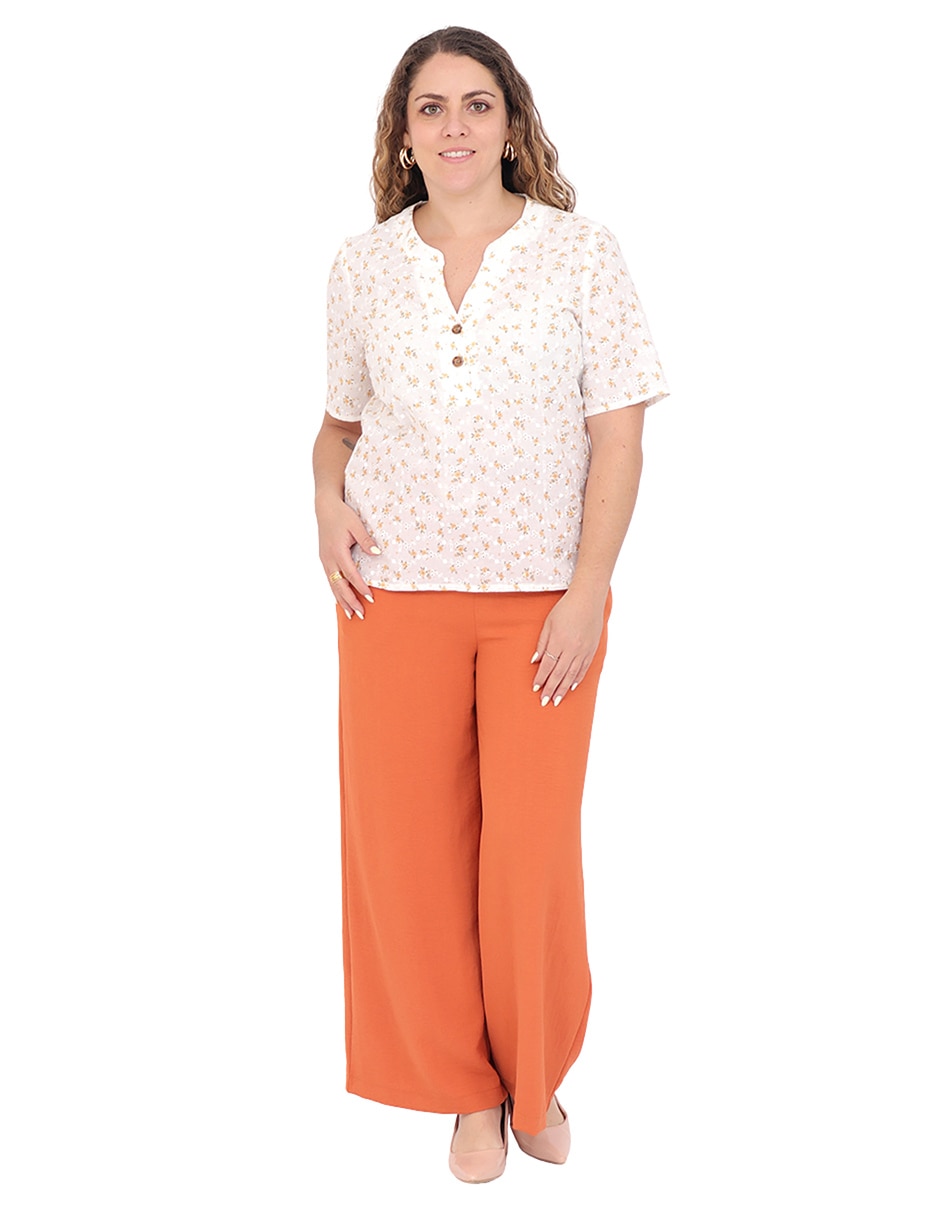 Pantalón regular amplio para mujer 4