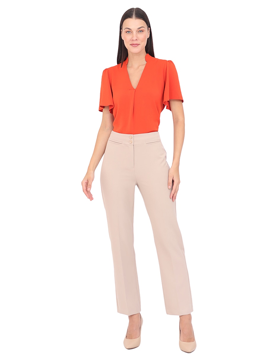 Pantalón de vestir recto para mujer 4
