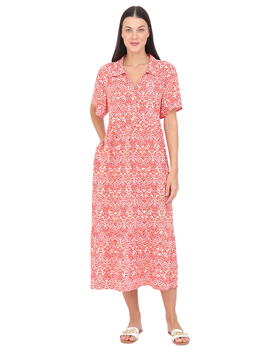 Vestido midi casual Grupo Suances para mujer