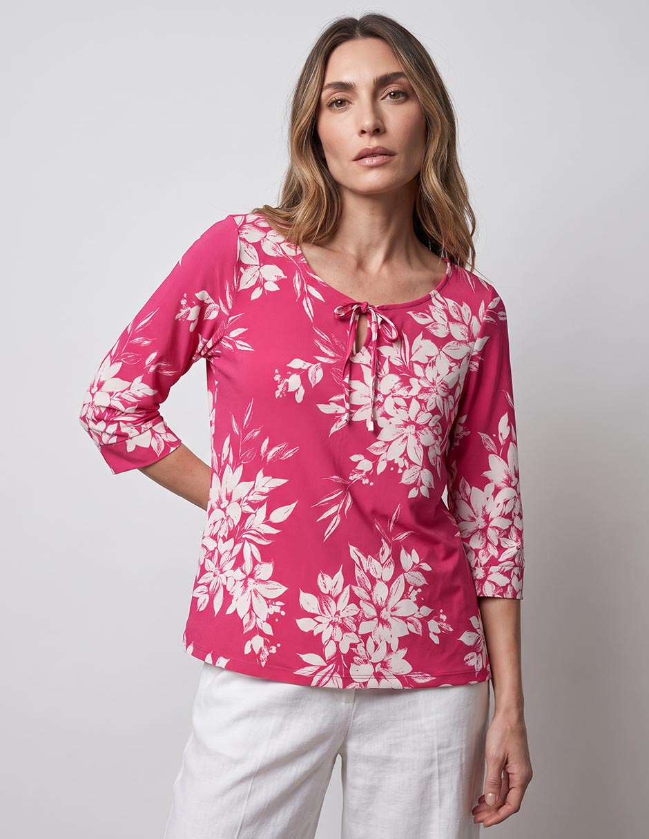 Playera manga 3/4 cuello redondo para mujer Playera manga 3/4 cuello redondo para mujer