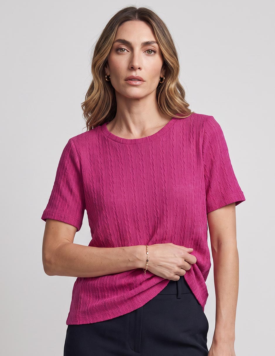 Playera manga corta cuello redondo para mujer Playera manga corta cuello redondo para mujer