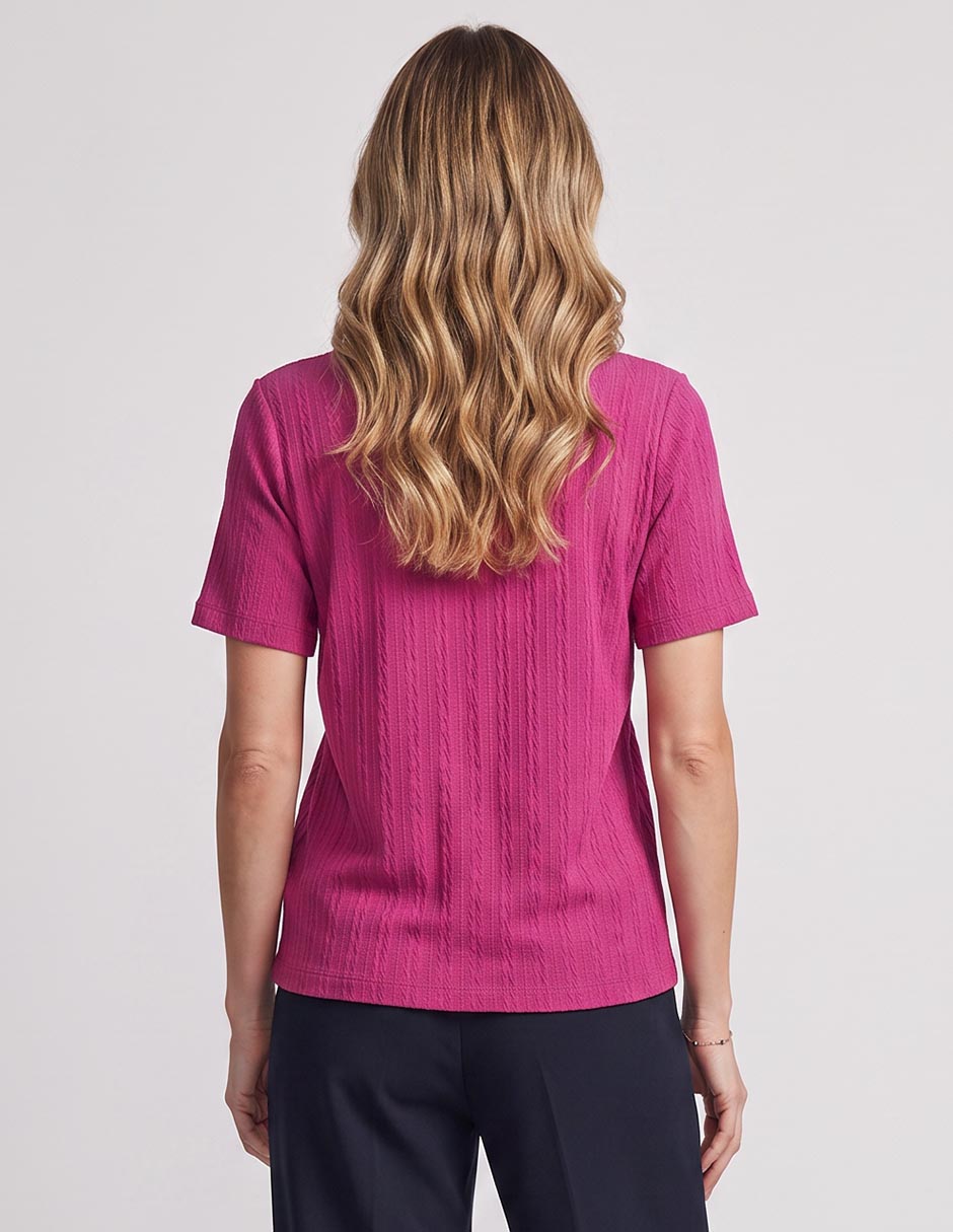Playera manga corta cuello redondo para mujer 2