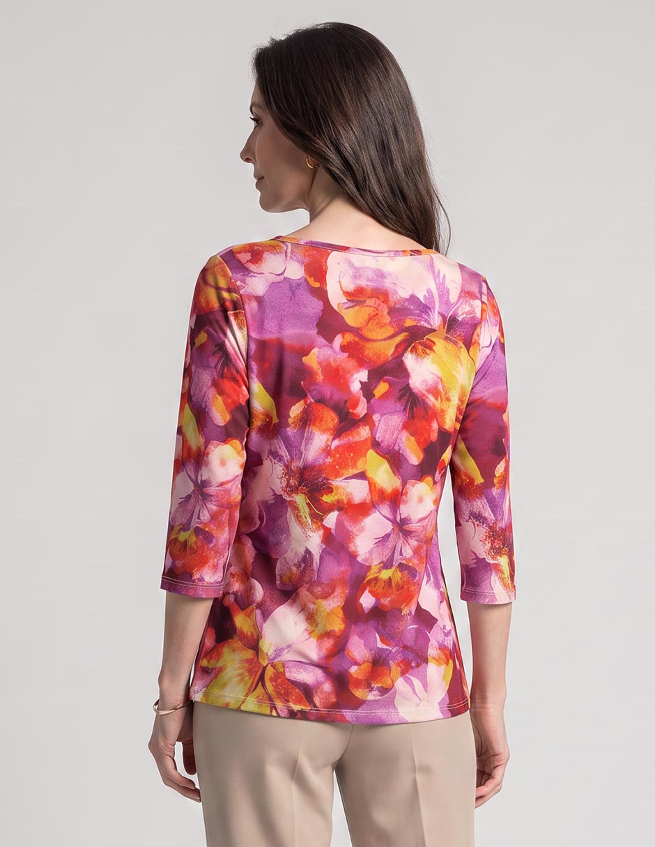 Playera manga 3/4 cuello redondo para mujer 2