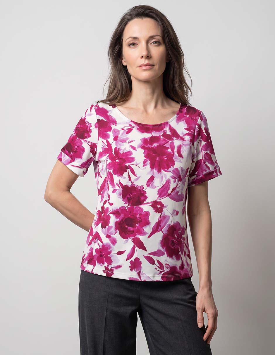 Playera manga corta cuello redondo para mujer Playera manga corta cuello redondo para mujer