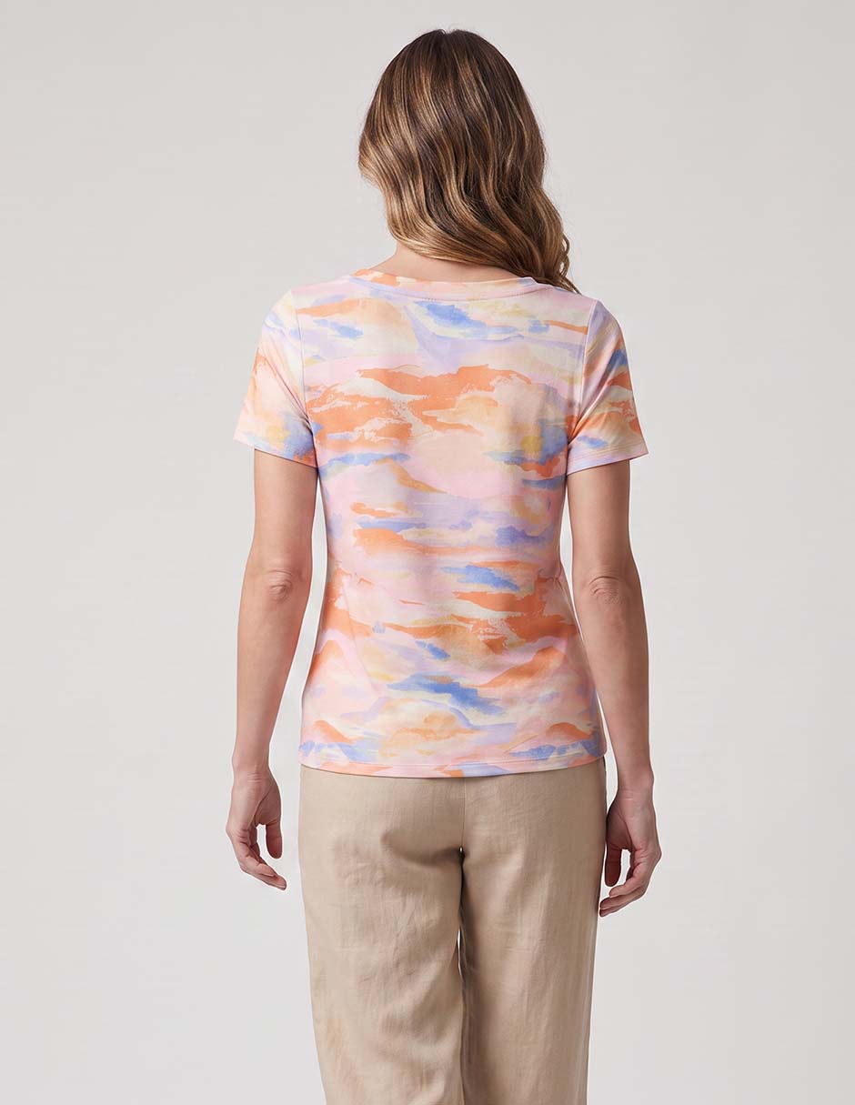 Playera manga corta cuello redondo para mujer 2