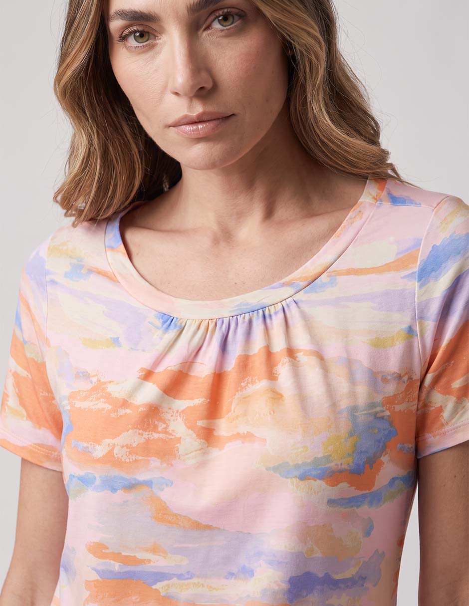 Playera manga corta cuello redondo para mujer 3