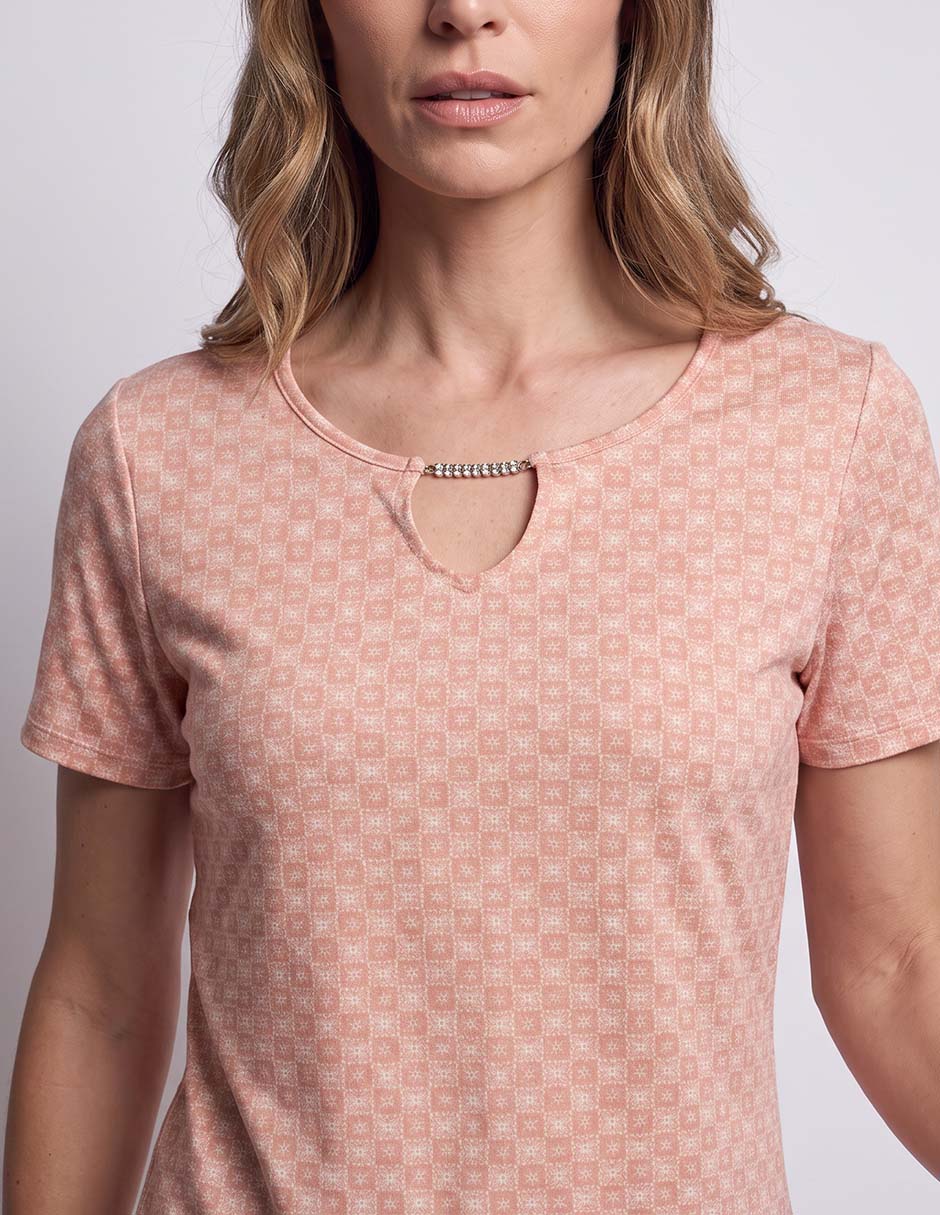 Playera manga corta cuello redondo para mujer 3
