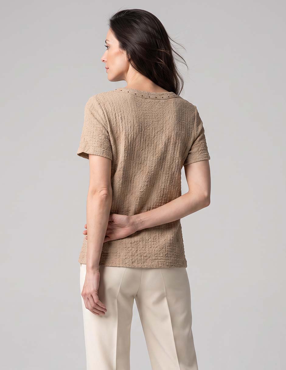 Playera manga corta cuello redondo para mujer 2
