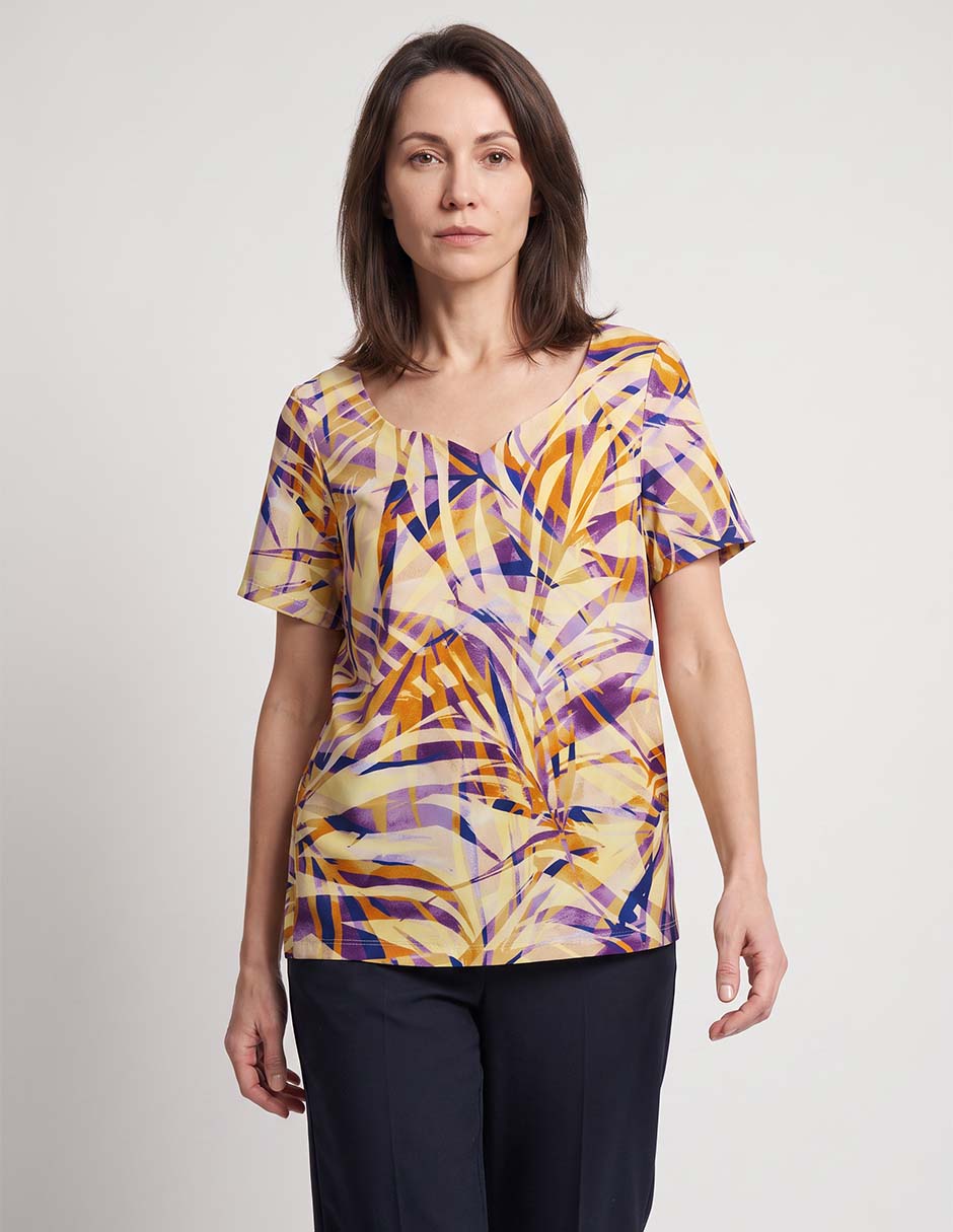 Playera manga corta cuello v para mujer