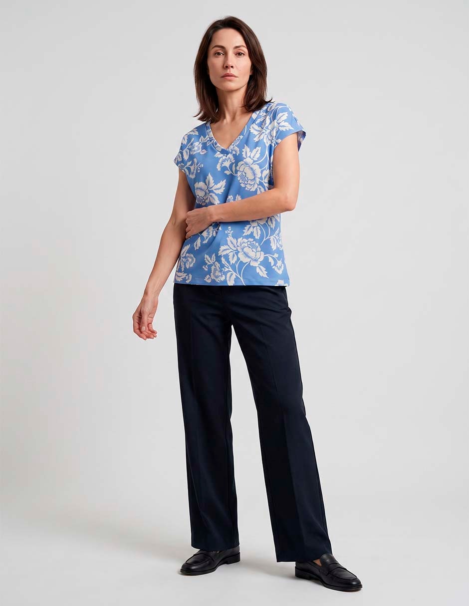 Playera manga corta cuello v para mujer 3