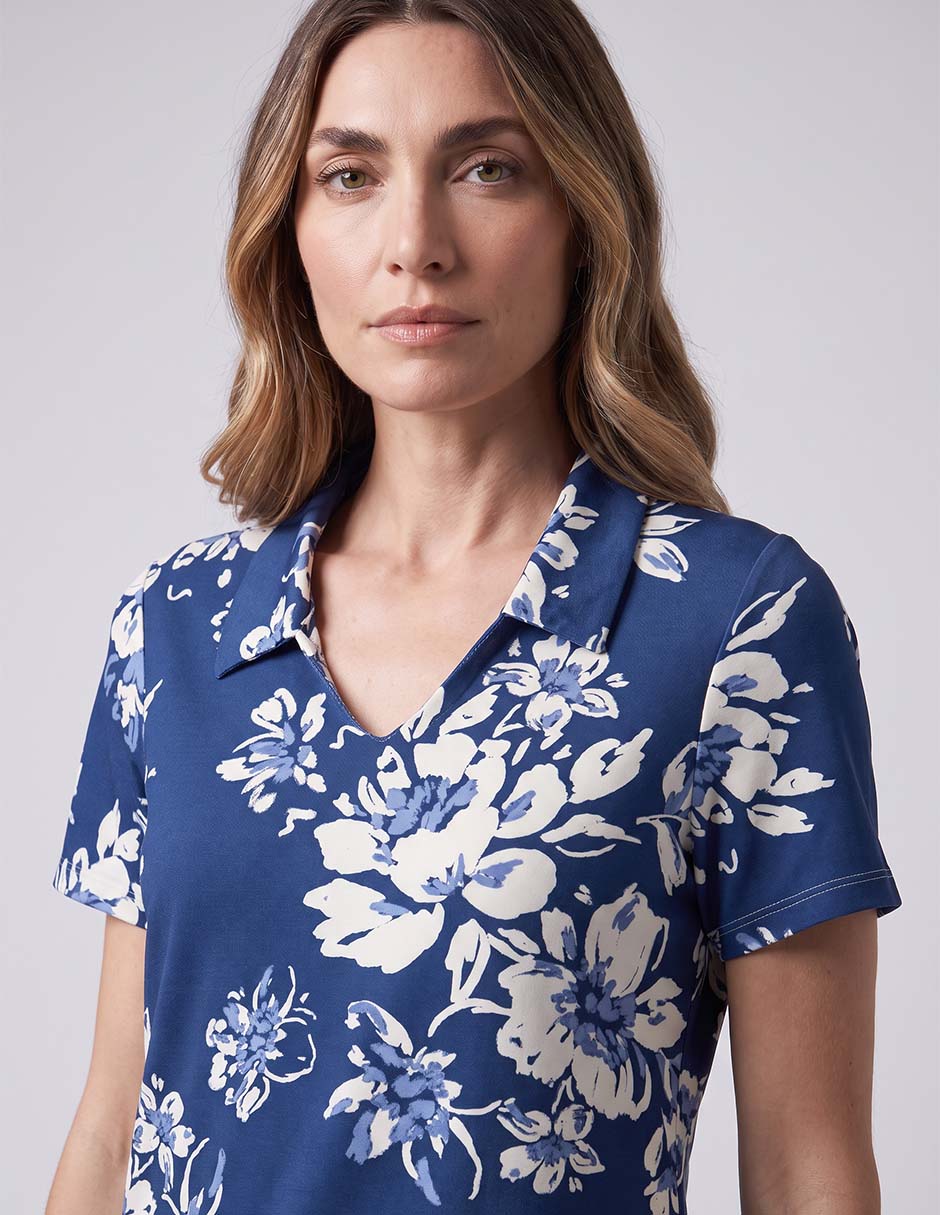 Playera manga corta cuello v para mujer 2