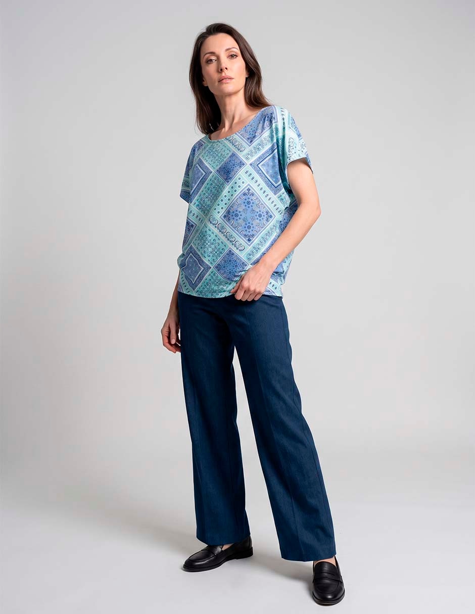 Playera manga corta cuello redondo para mujer Playera manga corta cuello redondo para mujer