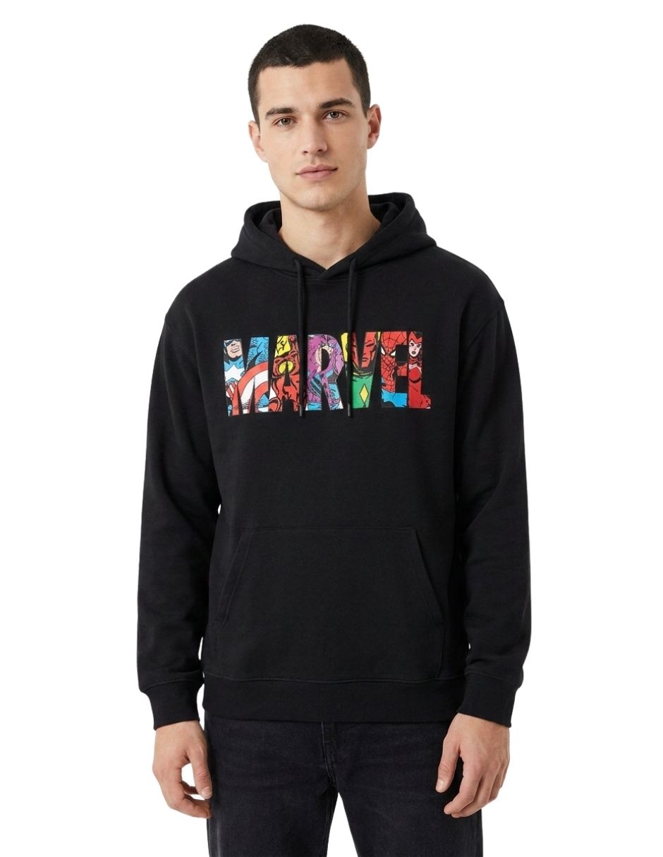 Sudadera con capucha y bolsa universo marvel para mujer 3