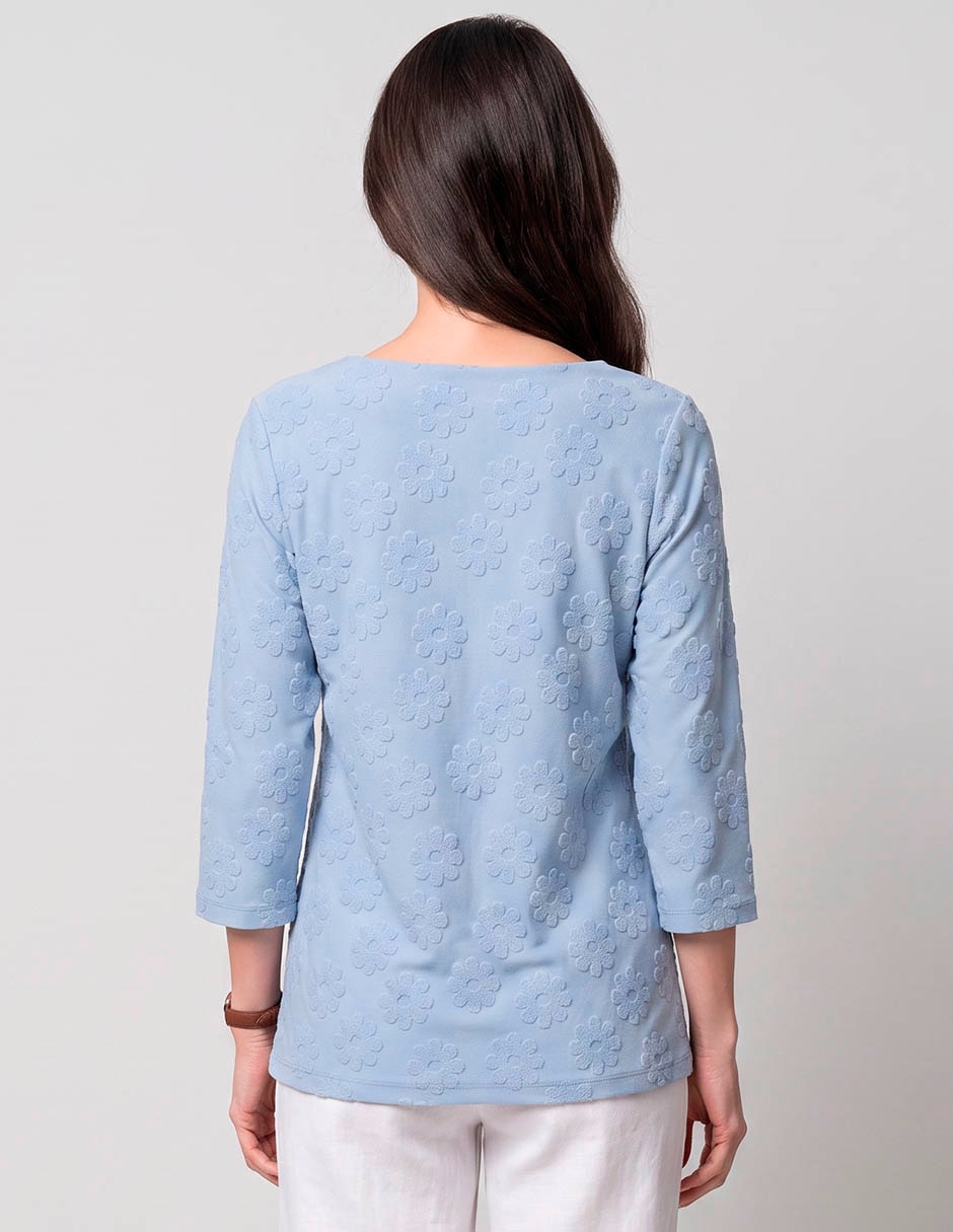Playera manga 3/4 cuello v para mujer 2