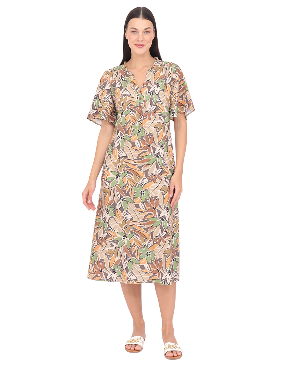 Vestido midi casual grupo dumont para mujer