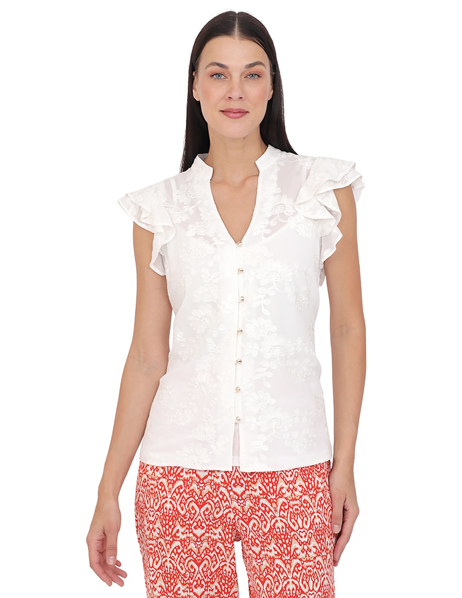 Blusa manga corta para mujer