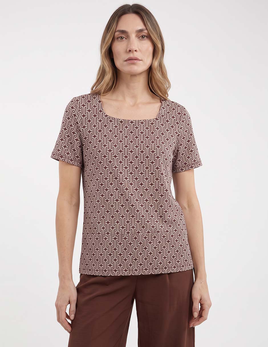 Playera manga corta cuello cuadrado para mujer Playera manga corta cuello cuadrado para mujer