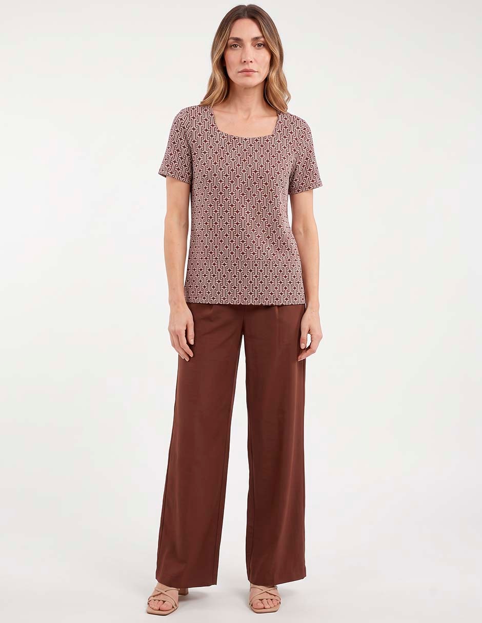 Playera manga corta cuello cuadrado para mujer 3
