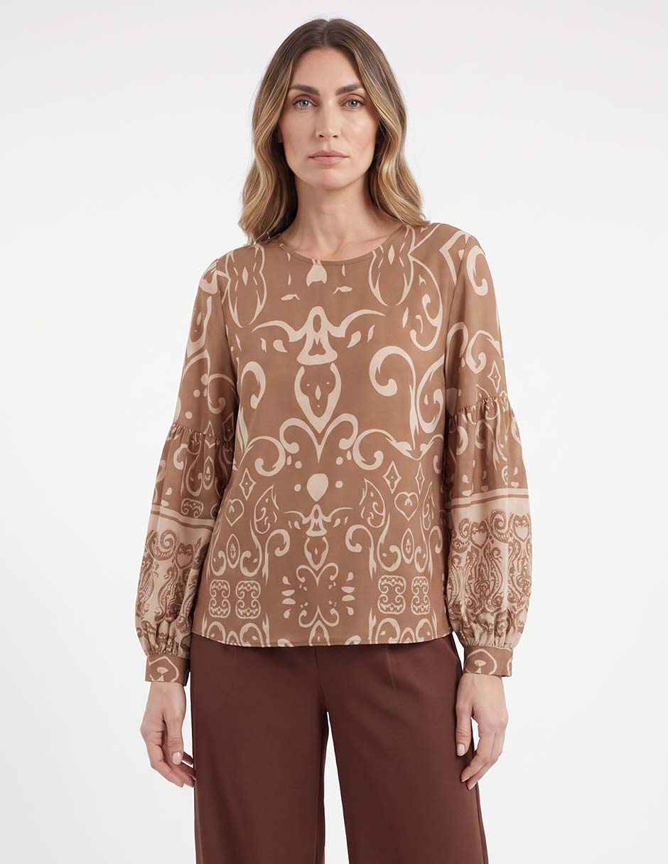 Blusa manga larga para mujer