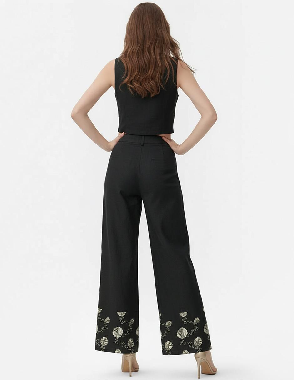 Conjunto business casual de lino para mujer