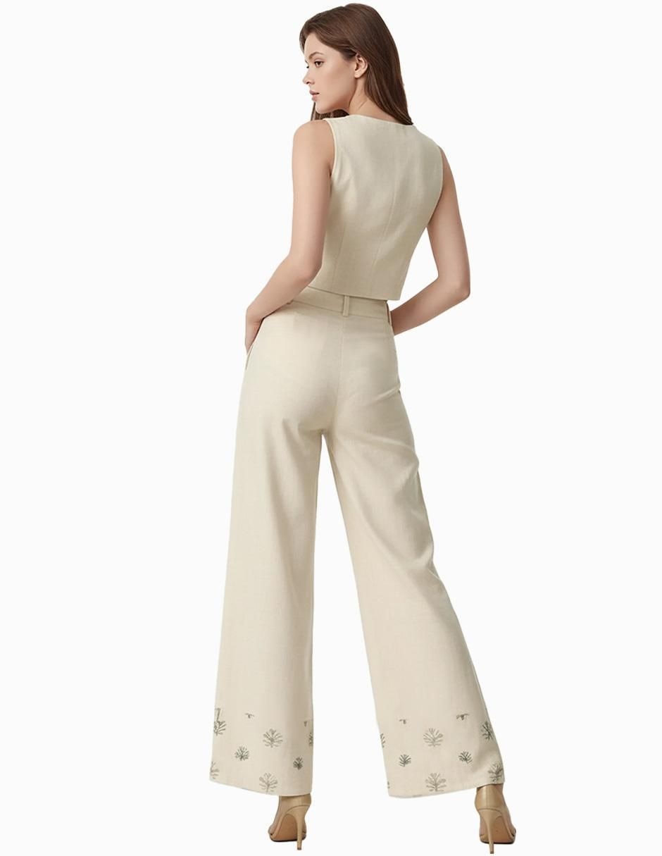 Conjunto business casual de lino para mujer 3