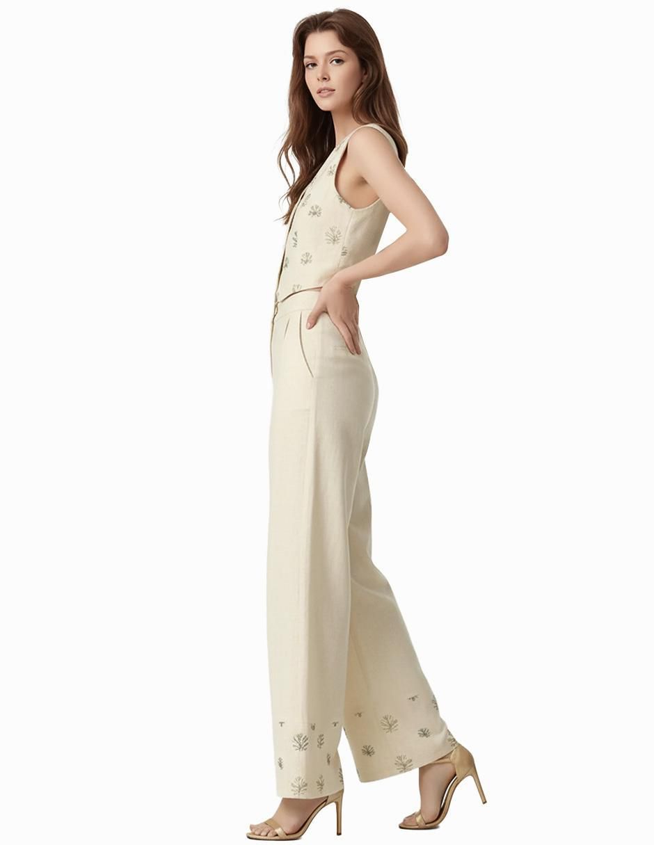 Conjunto business casual de lino para mujer 4