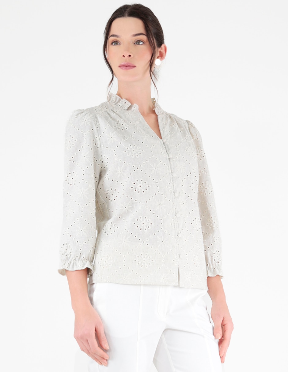 Blusa margaret manga 3/4 para mujer