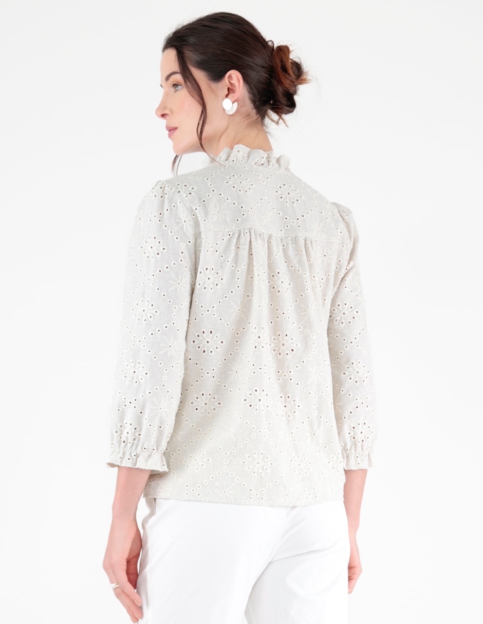 Blusa margaret manga 3/4 para mujer