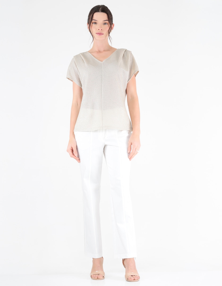 Blusa margaret manga corta para mujer