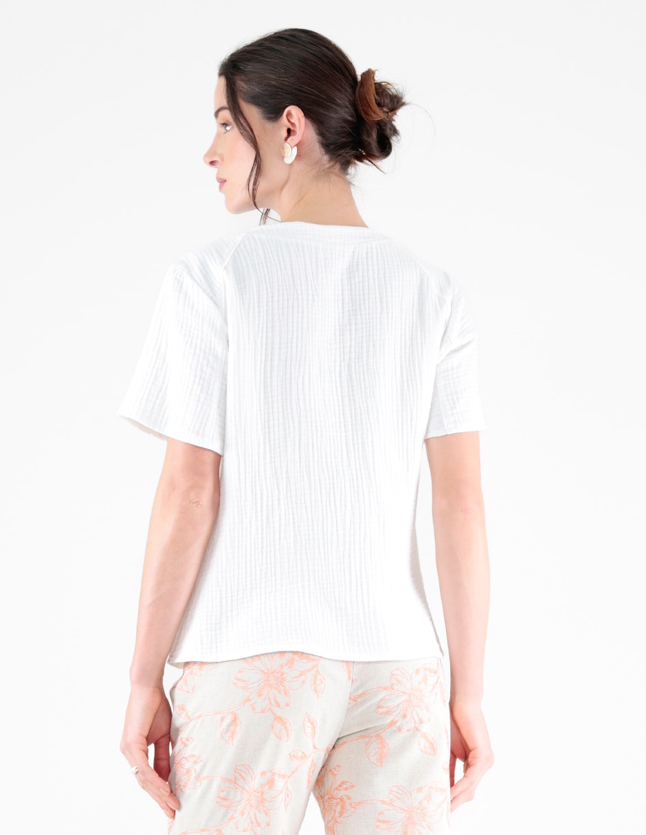 Blusa margaret manga corta para mujer