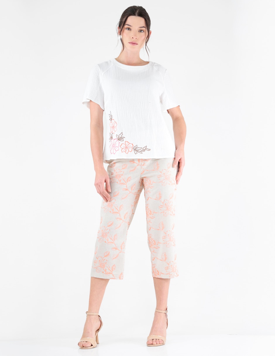 Blusa margaret manga corta para mujer