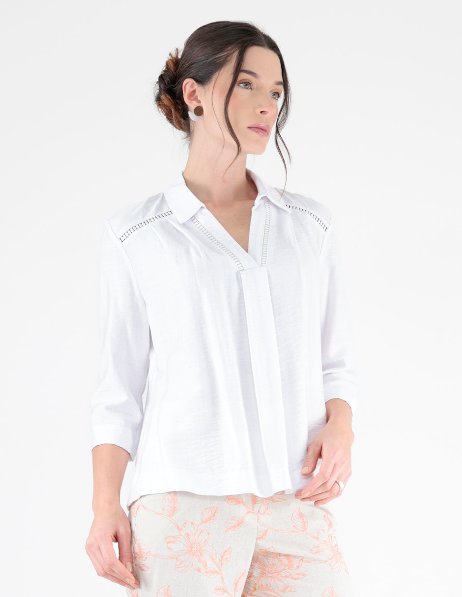 Blusa manga 3/4 para mujer Blusa manga 3/4 para mujer