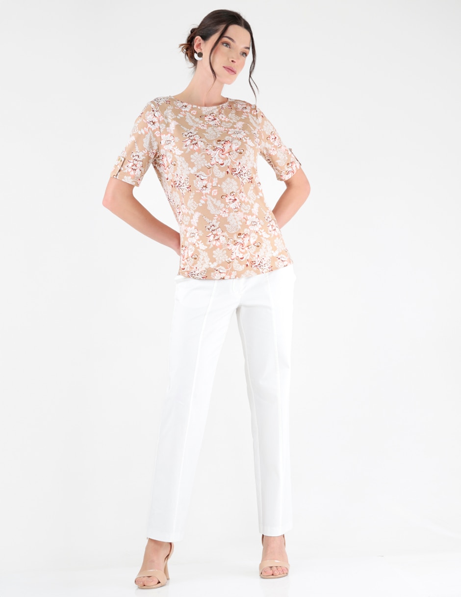 Blusa margaret manga corta para mujer