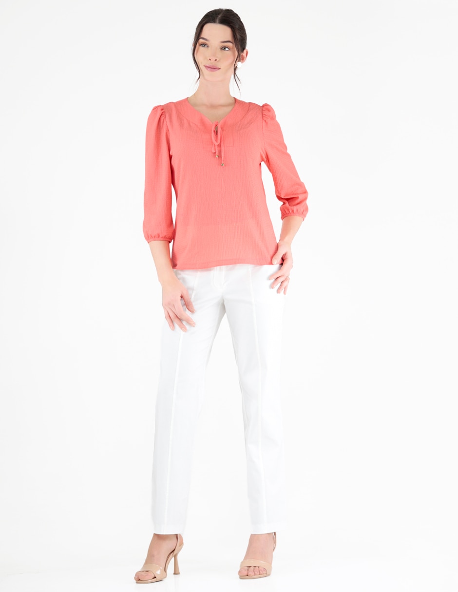 Blusa margaret manga 3/4 para mujer