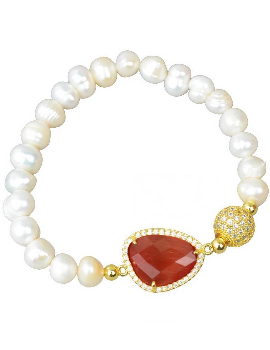 Pulsera con zirconia Eleganza acabado baño de oro 1