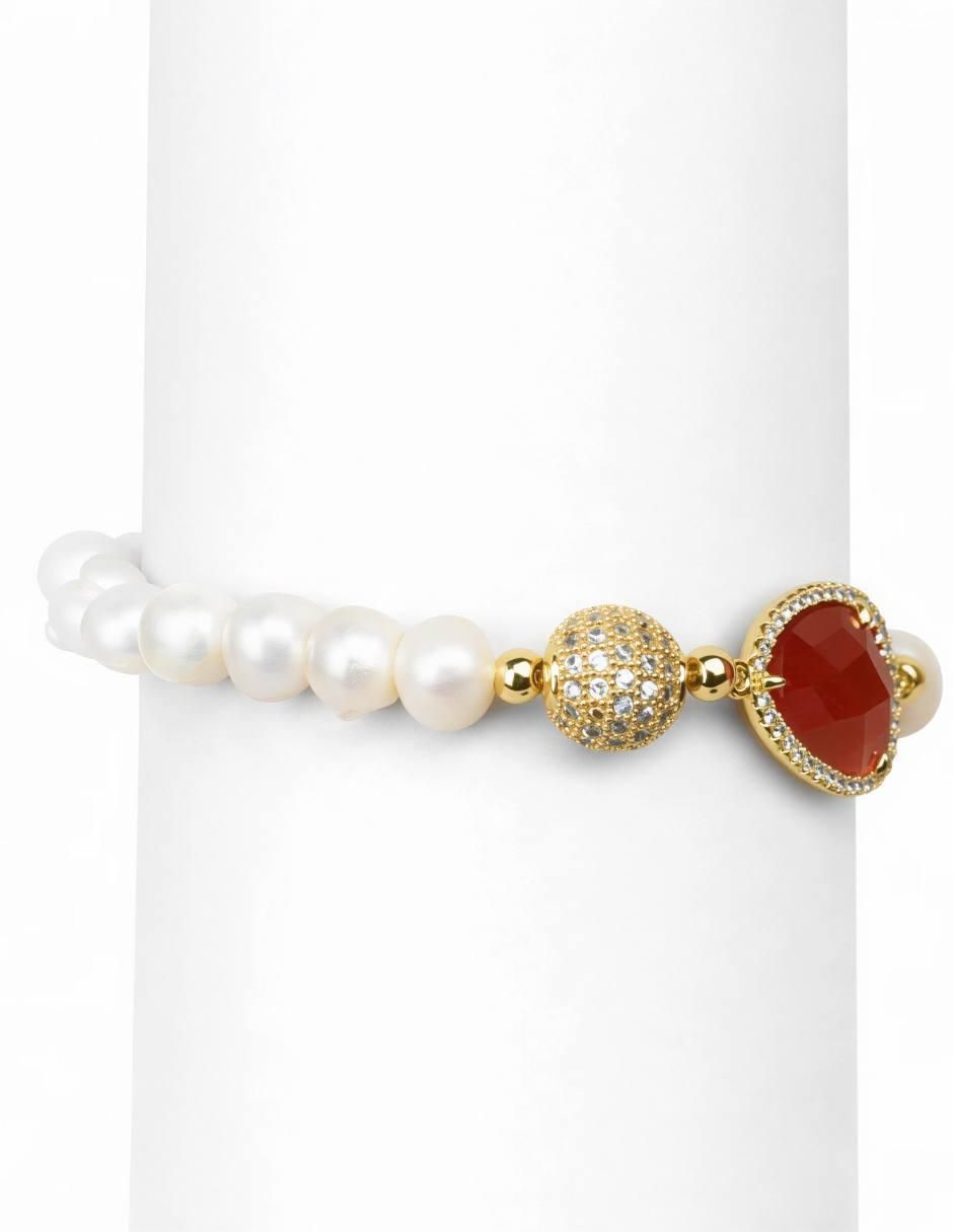 Pulsera con zirconia Eleganza acabado baño de oro 3