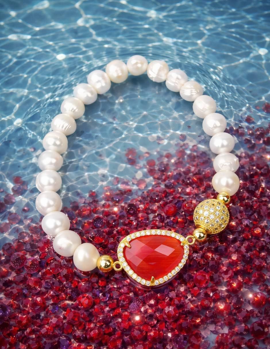 Pulsera con zirconia Eleganza acabado baño de oro 6