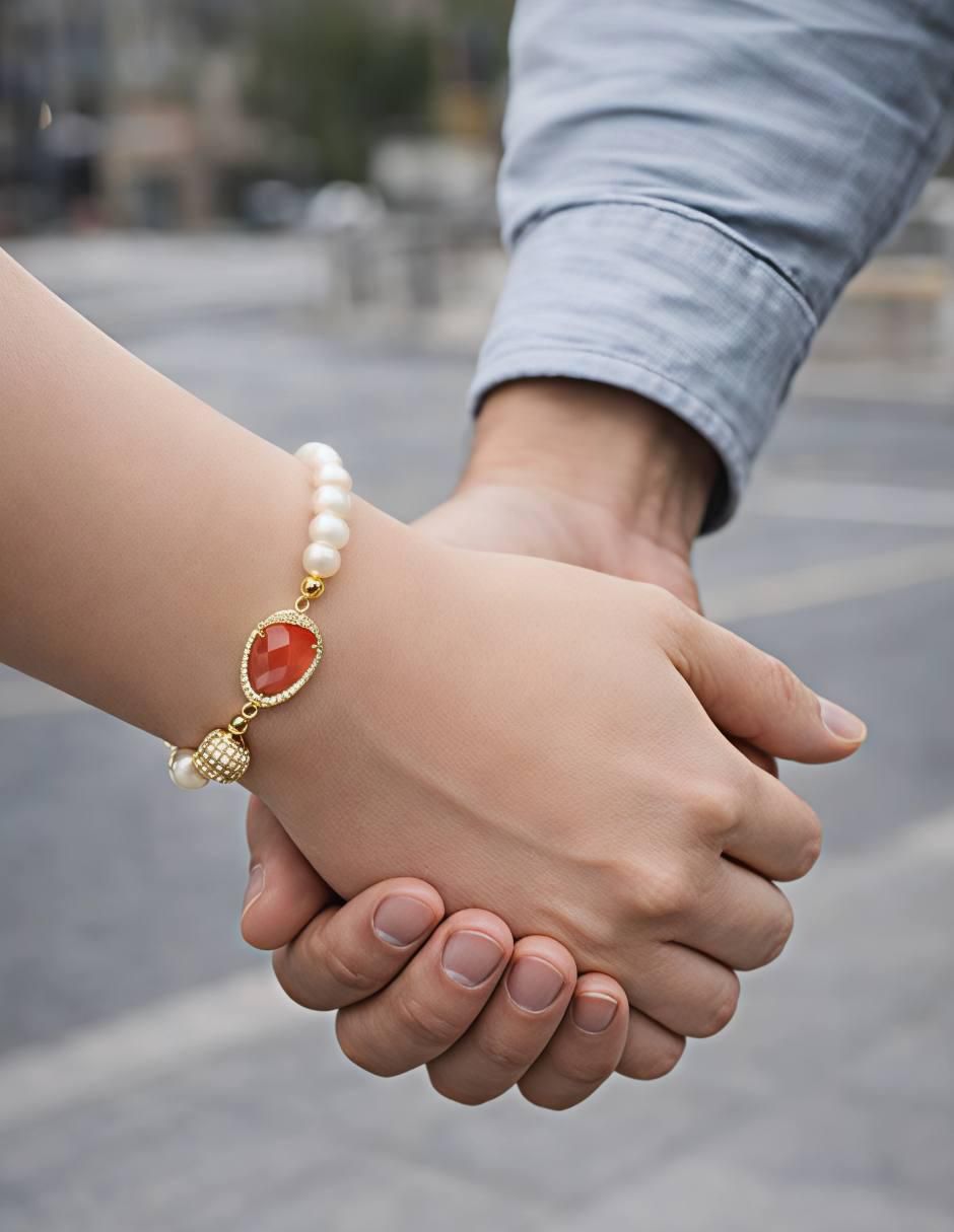 Pulsera con zirconia Eleganza acabado baño de oro 7