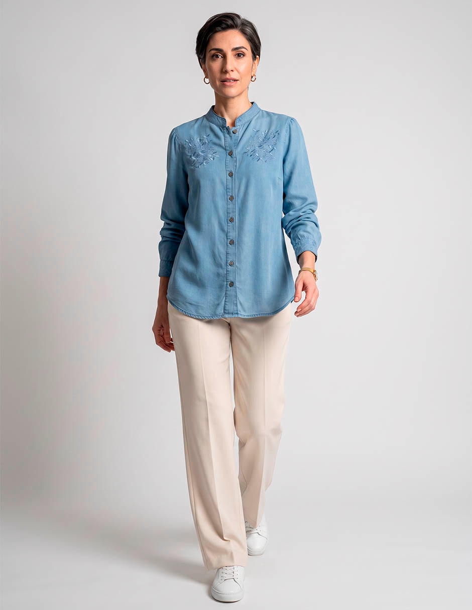 Blusa manga larga para mujer