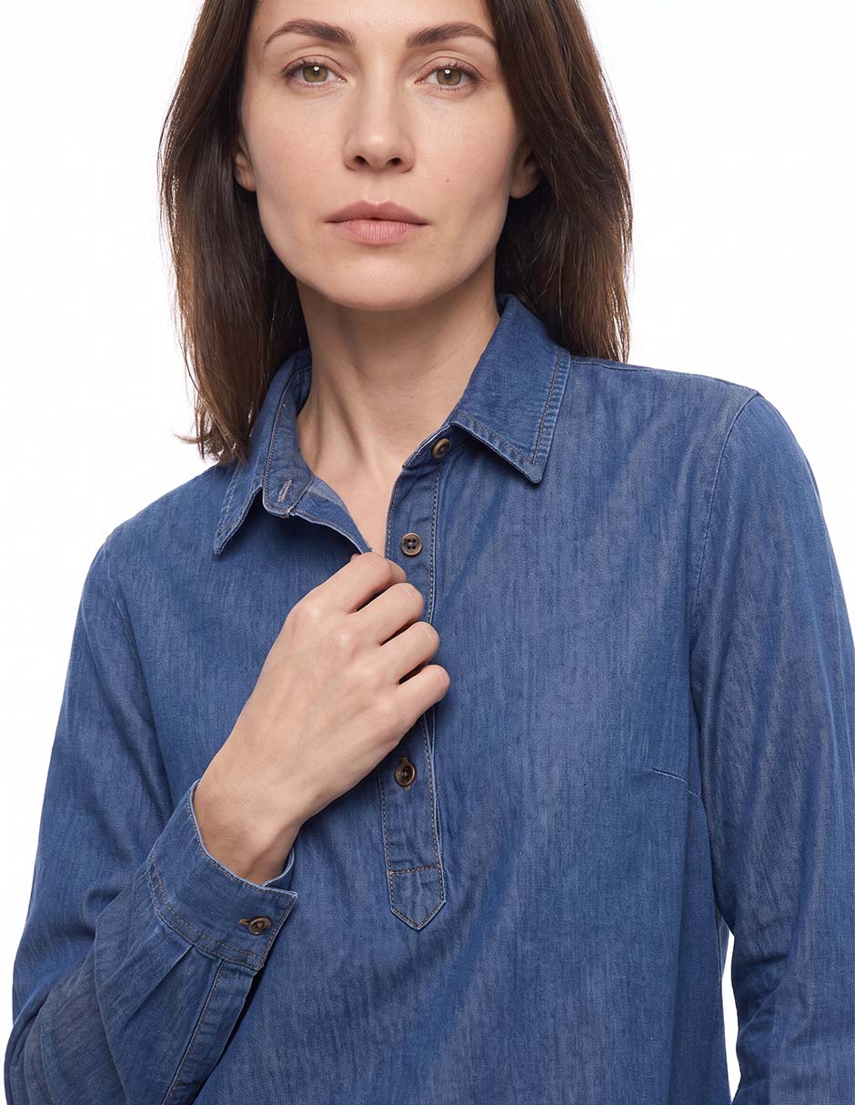 Blusa camisera manga larga para mujer 2