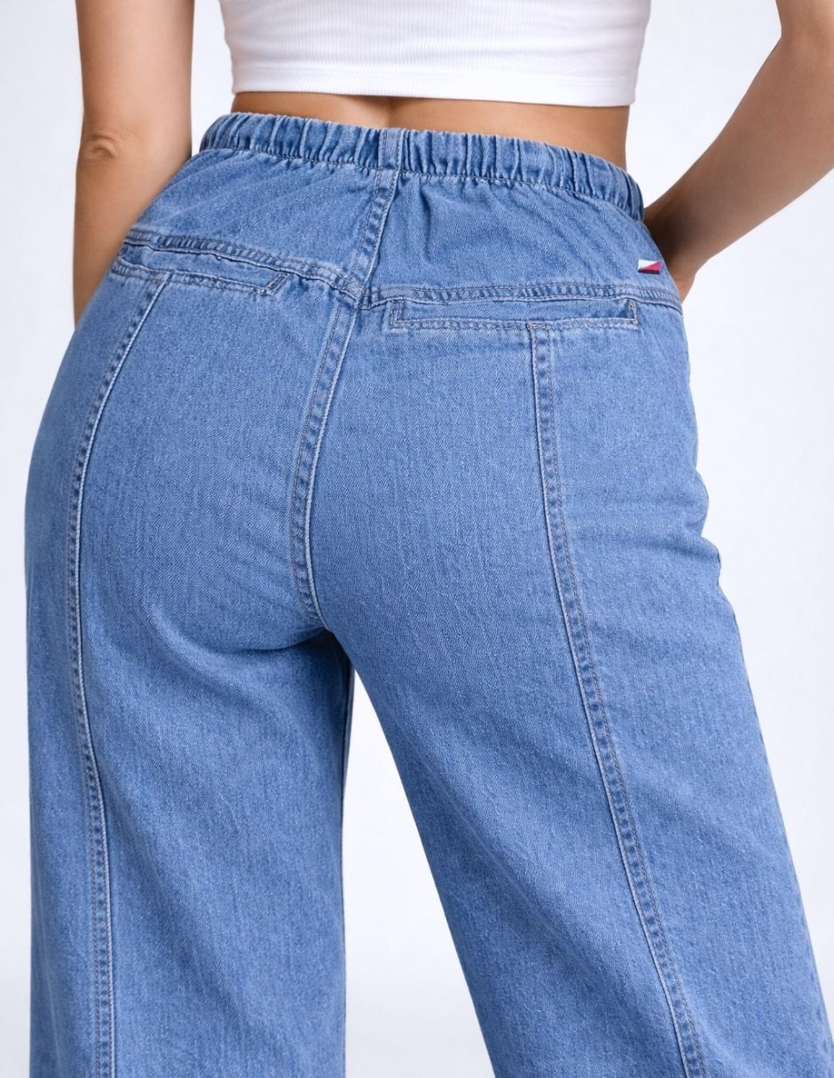 Jeans wide leg cintura alta para mujer 2