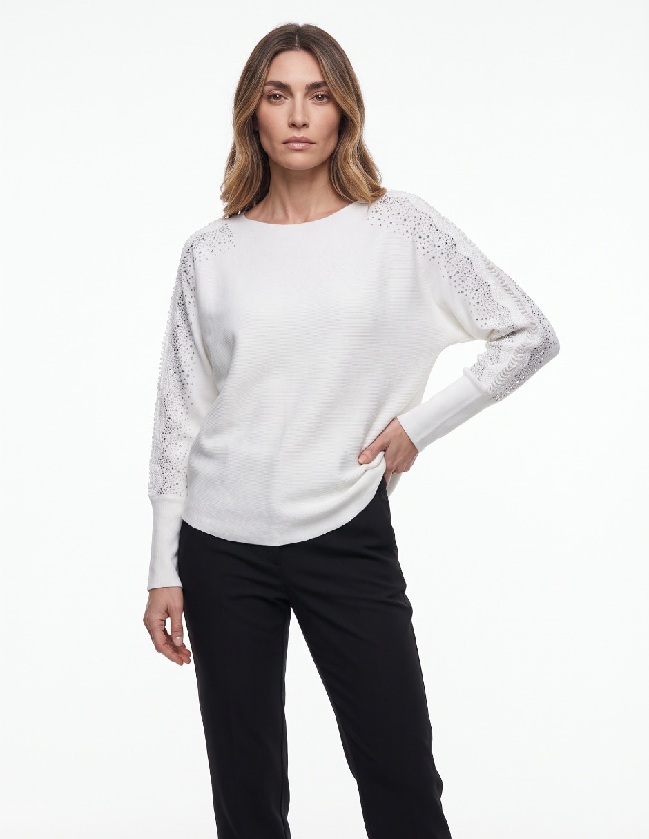 Suéter cuello ojal para mujer Suéter cuello ojal para mujer