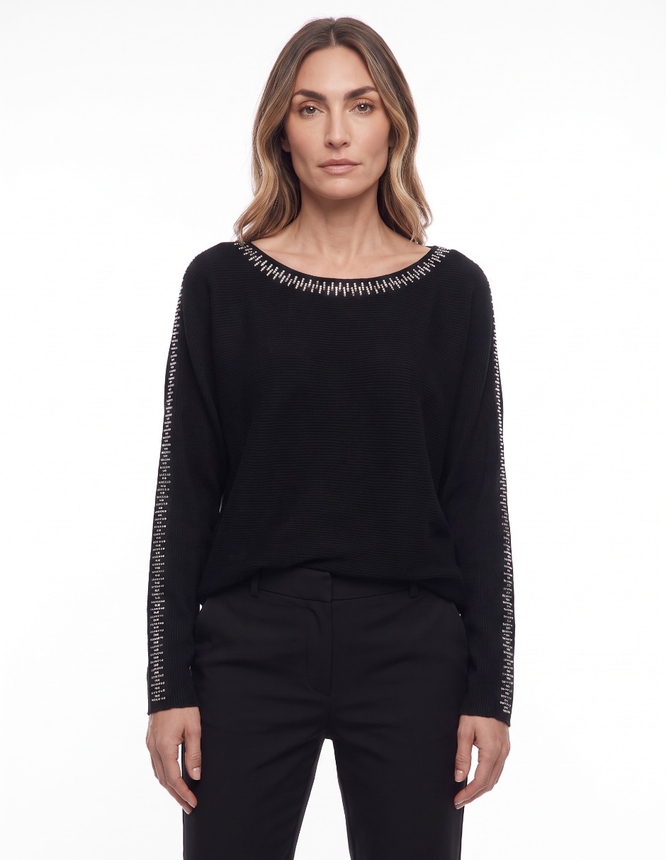 Suéter cuello ojal para mujer 1