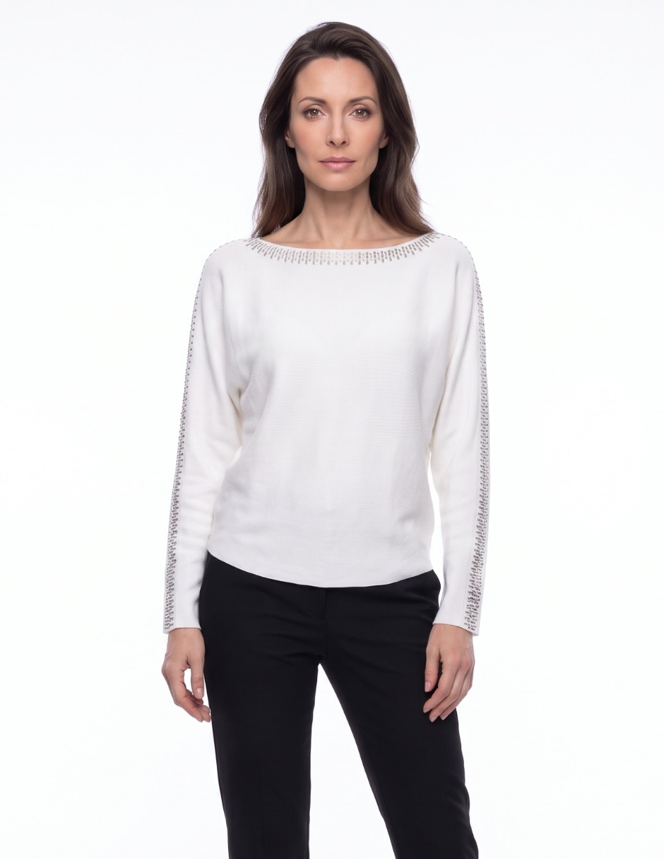 Suéter cuello ojal para mujer Suéter cuello ojal para mujer